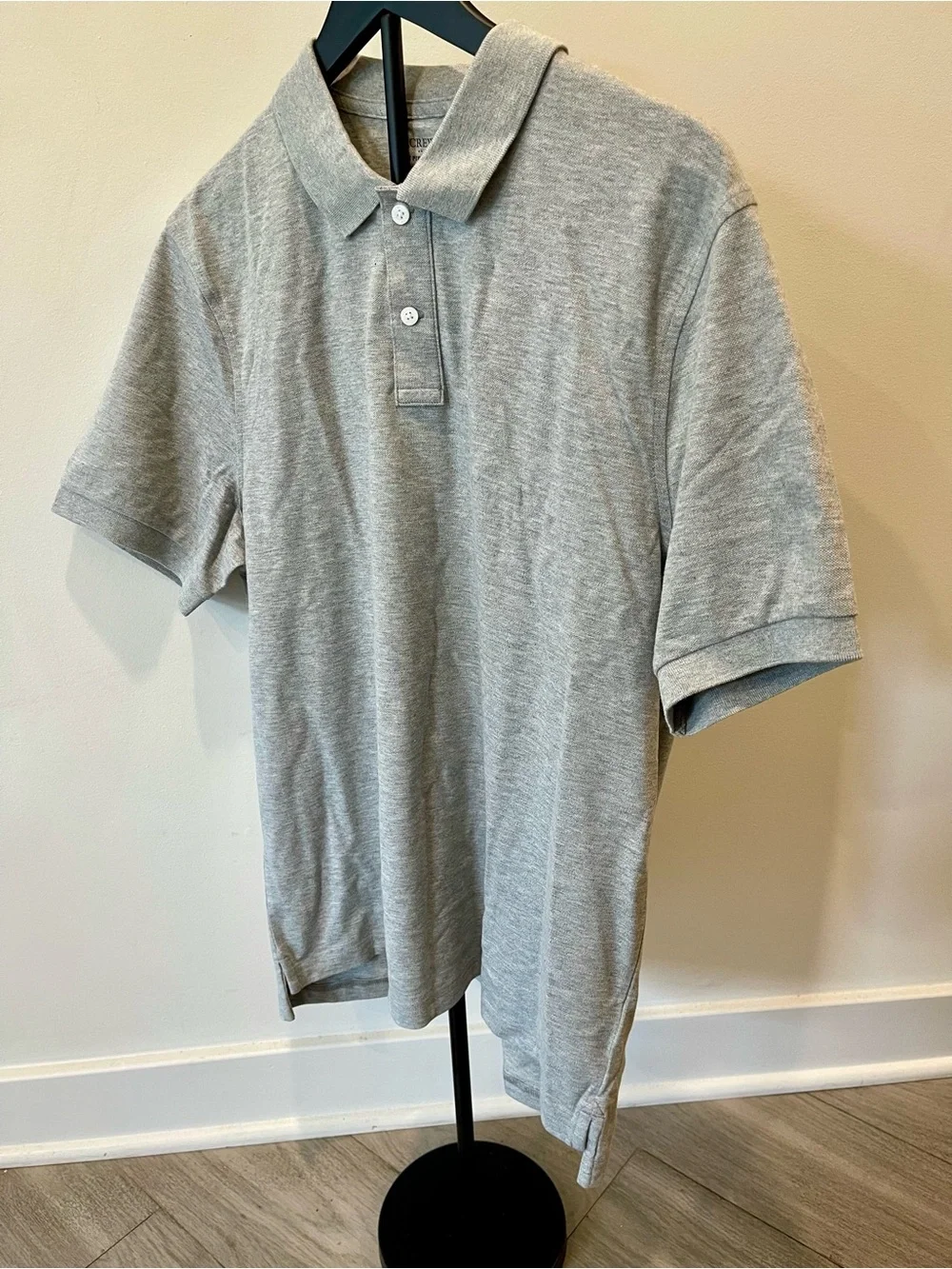 Men's J Crew Classic Heather Gray Polo Shirt Size Large